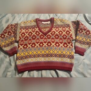 Vintage Coach & Camel Womens Knit Multicolor Sweater‎ Womens Size Medium